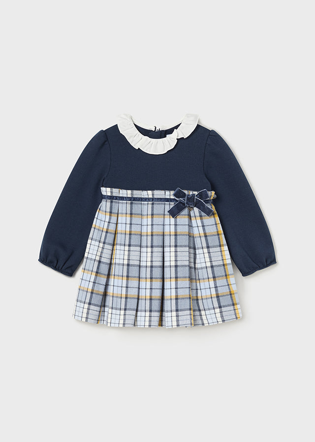 Mayoral Baby Girls Navy And Mustard Dress 