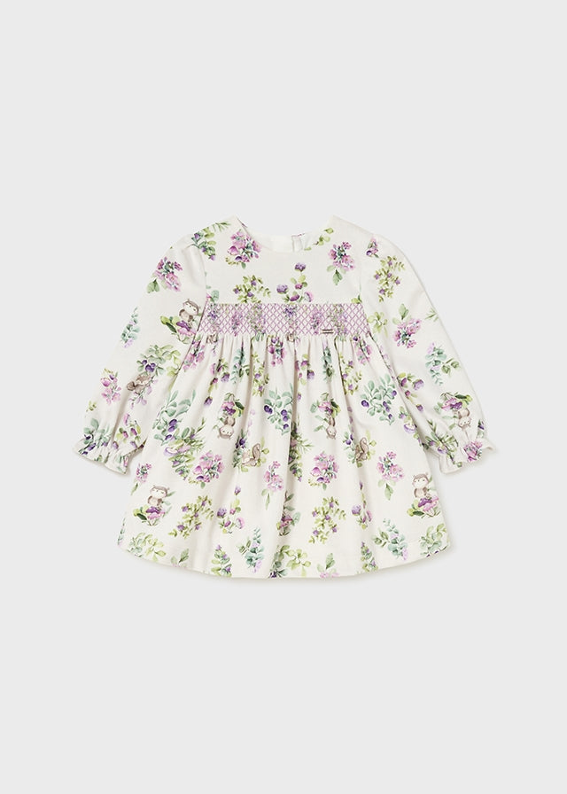 Mayoral Baby Girls Floral Print Velvet Dress 