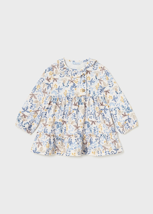 Mayoral Baby Girl Blue And Beige Dress 