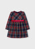 Mayoral Girls Navy And Red Tartan Dress